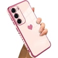 thumbnail image 1 of for Samsung Galaxy S23 Plus 5G Case Heart Plating Electroplate Luxury Elegant Case Camera Protector Soft TPU Shockproof Protective Corner Back Cover Galaxy S23 Plus 5G Case -Pink, 1 of 11