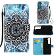 thumbnail image 1 of For Samsung Galaxy S23 Plus 5G Case, Mantto PU Leather Phone Case With Hand Rope Strap Cute Painted Flip Card Wallet Slots Kickstand Case For Samsung Galaxy S23 Plus 5G - Mandala, 1 of 8