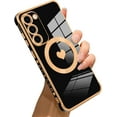thumbnail image 1 of for Samsung Galaxy S23 Plus 5G Case [Support Magsafe] Love Heart Pattern Magnetic Plating Luxury Elegant Case Camera Protector Soft TPU Shockproof Protective Corner Back Cover -Black, 1 of 11