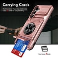 thumbnail image 1 of For Samsung Galaxy S23 Plus 5G Phone Case with Finger Ring Holder Kickstand, Card Slots，Heavy Duty Shockproof Rugged Protective Working with Magnetic Car Phone Mount,Rose Gold,For Galaxy S23 Plus 5G, 1 of 7
