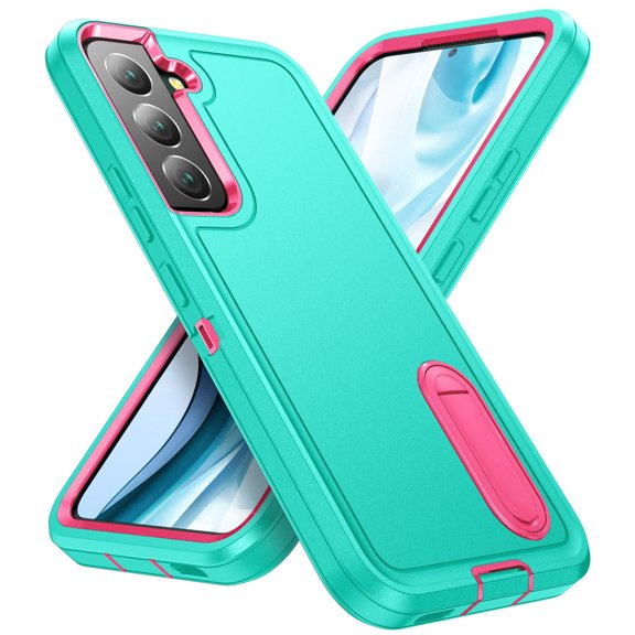 for Samsung Galaxy S23 Plus 6.6" 2023 Hybird Case, Rugged PC Back Shockproof TPU Shell Metal Hidden Kickstand Drop Resistant Anti-slip Heavy Duty Protective Case for Galaxy S23 Plus, Mint