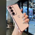 thumbnail image 1 of Samsung Galaxy S23 Plus 6.6" Case,Cute Plating Edge Love Hearts Pattern with Camera Lens Protection Phone Cover for Galaxy S23 Plus 5G,Pink, 1 of 10