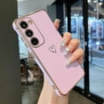 thumbnail image 1 of Samsung Galaxy S23 Plus 6.6" Case,Cute Plating Edge Love Hearts Pattern with Camera Lens Protection Phone Cover for Galaxy S23 Plus 5G,Purple, 1 of 9