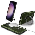 thumbnail image 1 of For Samsung Galaxy S23 Plus Armor Case Stand, [Compatible with MagSafe] Military Grade Drop Protection Rugged Shockproof Grip Hard Heavy Duty Bumper Car Magnetic Cover, Darkgreen, 1 of 10