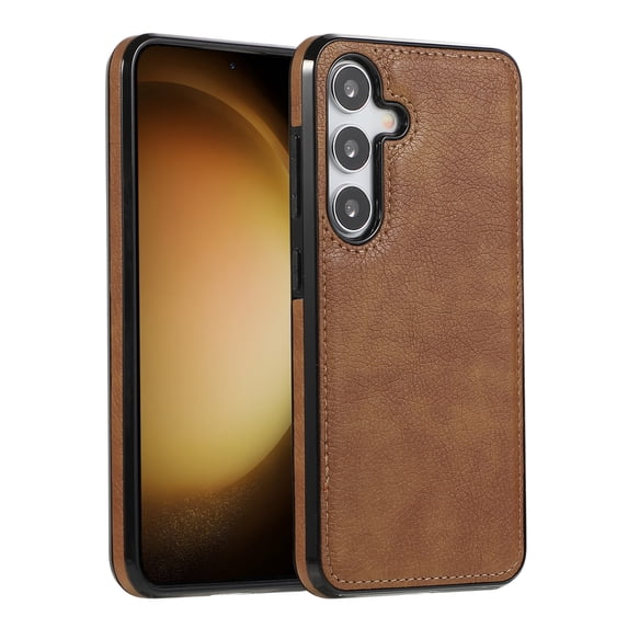 for Samsung Galaxy S23 Plus Back Case, Classic Premium PU Leather Drop Protective Ultra Slim Shockproof Anti-Scratch Anti-scratch Phone Case Hard Back Cover for Samsung Galaxy S23 Plus, Brown