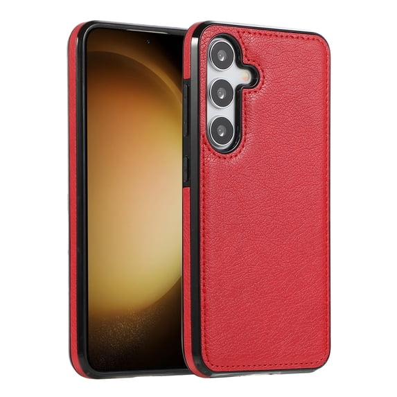 for Samsung Galaxy S23 Plus Back Case, Classic Premium PU Leather Drop Protective Ultra Slim Shockproof Anti-Scratch Anti-scratch Phone Case Hard Back Cover for Samsung Galaxy S23 Plus, Red