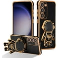 thumbnail image 1 of for Samsung Galaxy S23 Plus Case Cute 6D Astronaut Case with Stand Function Luxury Plating Case Cover Slim Fit Soft TPU Shockproof Bumper Protective Electroplated Case for Girls Boys,Black, 1 of 12
