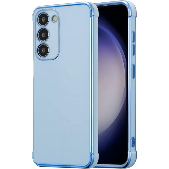 for Samsung Galaxy S23 Plus Case Luxury Plating Case Cover Slim Lightweight Glossy Bling Phone Case Soft TPU Shockproof Bumper Case Electroplated Case,Blue