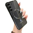 thumbnail image 1 of for Samsung Galaxy S23 Plus Case Magnetic Clear with Camera Lens Protector Full Protection MagSafe Electroplated Silicone Slim Fit Shockproof Protective Case Cover 6.6 Inch - Black, 1 of 6