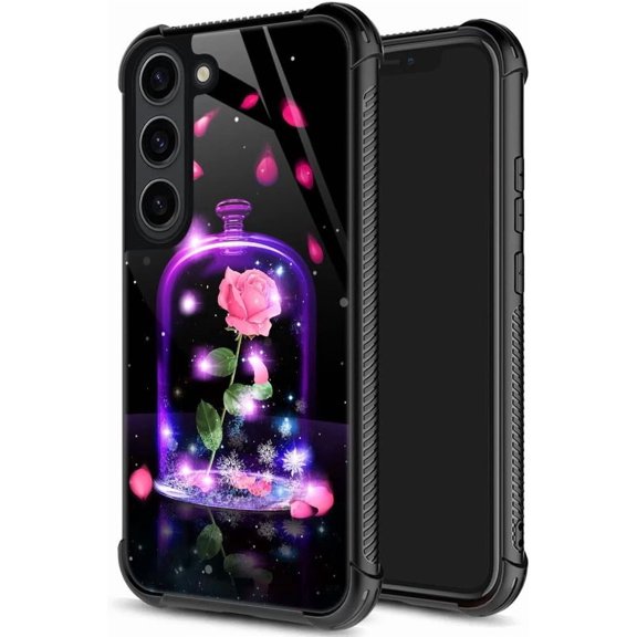 for Samsung Galaxy S23 Plus Case, Military-Grade Protection, All-Around Shockproof Corners, Anti-Scratch Phone Case for Samsung Galaxy S23 Plus - Rose Vase