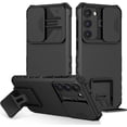 thumbnail image 1 of for Samsung Galaxy S23+ Plus Case with Slide Camera Cover, [Military Drop Protection][Snug Touch] Hard Back & Soft Edge Phone Case with Stereo Bracket for Samsung S23 Plus 6.6" LTT Black, 1 of 18