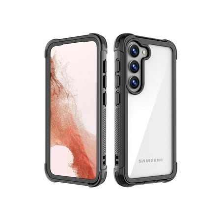 Samsung Galaxy S23 Plus Case with Built in Screen Protector Heavy Duty Military Grade Protection Shockproof Protective Cover Black