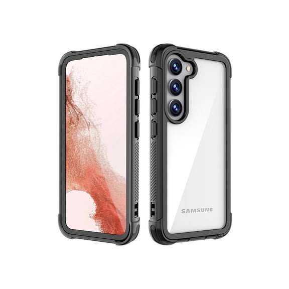 Samsung Galaxy S23 Plus Case with Built in Screen Protector Heavy Duty Military Grade Protection Shockproof Protective Cover Black