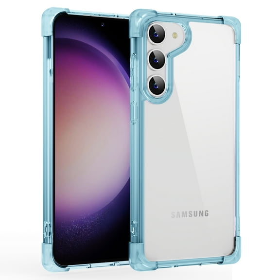 for Samsung Galaxy S23 Plus Clear Case,Shockproof Soft TPU Bumper and Hard PC Back Cover,Corner Enhanced Protection,Non-Yellowing,Anti-Scratch,Drop Protection,Slim Fit for Galaxy S23 Plus,Blue