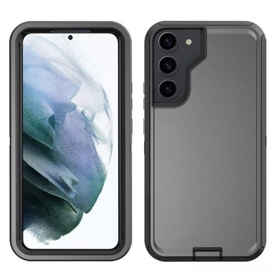 Samsung Galaxy S23 Plus Heavy Duty Defender Rugged Belt Clip Holster Case with Clip - Black/Black