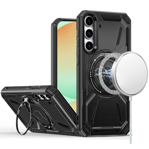 For Samsung Galaxy S23+ Plus Hybrid Magnetic Ring and 360° Rotational Kickstand with MagSafe Compatible, Military Grade Drop Protection Cover, XPM Phone Case [Black]