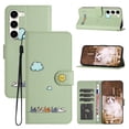 thumbnail image 1 of for Samsung Galaxy S23 Plus Lovely Cartoon Pattern Wallet Flip PU Leather Case, with Wrist Strap / Credit Card Slots / Photo Slot / Cash Pocket Kickstand Cute Phone Cover for Galaxy S23 Plus, Green, 1 of 8