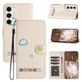 thumbnail image 1 of for Samsung Galaxy S23 Plus Lovely Cartoon Pattern Wallet Flip PU Leather Case, with Wrist Strap / Credit Card Slots / Photo Slot / Cash Pocket Kickstand Cute Phone Cover for Galaxy S23 Plus, Beige, 1 of 8