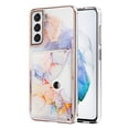 thumbnail image 1 of For Samsung Galaxy S23 Plus Marble Patterned Case with Card Holder, Back Folio Kickstand PU Leather + Soft Crystal Bumper Edge, Magnetic Clasp Back Cover For Samsung Galaxy S23 Plus,Marble #1, 1 of 5