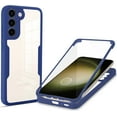 thumbnail image 1 of for Samsung Galaxy S23+ Plus (Not S23) Clear Case with Screen Protector, Slim Shockproof Soft TPU Bumper Full Body Protection Phone Cover Case for Samsung Galaxy S23 Plus QC Blue, 1 of 10