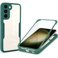 thumbnail image 1 of for Samsung Galaxy S23+ Plus (Not S23) Clear Case with Screen Protector, Slim Shockproof Soft TPU Bumper Full Body Protection Phone Cover Case for Samsung Galaxy S23 Plus QC Green, 1 of 10