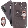 thumbnail image 1 of for Samsung Galaxy S23+ Plus (Not S23) Wallet Case for Women, Glitter Bling Diamond PU Leather Folio Cover with Card Slot Wrist Strap Case for Samsung Galaxy S23 Plus Owl Grey, 1 of 18