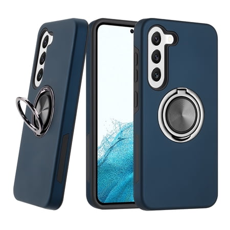 Samsung Galaxy S23 Plus Phone Case, 100% Fit Shock Resistant Kickstand Ring for Samsung Galaxy S23 Plus Phone Case Blue