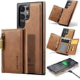 thumbnail image 1 of for Samsung Galaxy S23 Plus Phone Protective Case, Magnetic Detachable Card Holder, Wireless Charging Back Cover, Soft Lining Outer Shell Compatible with Magsafe, Coin Purse with Stand, 1 of 8
