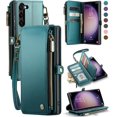 thumbnail image 1 of for Samsung Galaxy S23 Plus/ S23+ Case, 【RFID Blocking】 for Samsung S23 Plus Wallet Case for Women Men, Leather Magnetic Flip Strap Zipper Card Holder Case for Galaxy S23 Plus, Blue Green, 1 of 11