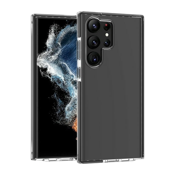 For Samsung Galaxy S23  Plus Slim Fit Transparent Plastic TPU Protective Silicone Hard Back PC Hybrid Shockproof Cover ,Xpm Phone Case [ Clear / Black ]