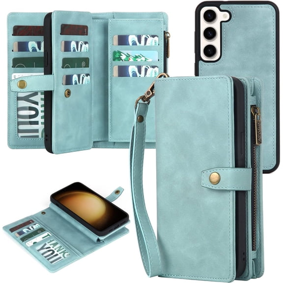 for Samsung Galaxy S23 Plus Wallet Case with Card Holder & Detachable Magnetic Phone Case for Galaxy S23 + 6.6 in PU Leather Phone Case Wallet (Dream Blue)