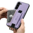 thumbnail image 1 of for Samsung Galaxy S23 Plus Wallet Case, Classic Finger Ring with Card Holder Lychee Texture PU Leather Back Cover with Wristband Kickstand Shockproof Drop Protective for S23 Plus, Purple, 1 of 5