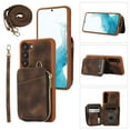 thumbnail image 1 of for Samsung Galaxy S23 Plus Wallet Case Crossbody Strap, Zipper Phone Case with Card Holder Wrist Strap Purse Cover with Kickstand Compatible with Samsung Galaxy S23 Plus 6.6 inch - Brown, 1 of 8