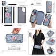 thumbnail image 1 of for Samsung Galaxy S23 Plus Wallet Case - Magnetic Detachable Back Case with RFID Blocking Card Holder, Hand Strap & Crossbody Strap, Floral Flower PU Leather Flip Cover Case for Women Girls, Gray, 1 of 9