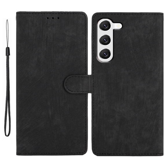 for Samsung Galaxy S23 Plus Wallet Case, Premium PU Leather Card/Photo Slots Shockproof Classic with Wrist Strap Cash Pocket Wallet Purse Slim Flip Case Cover for Samsung Galaxy S23 Plus, Black