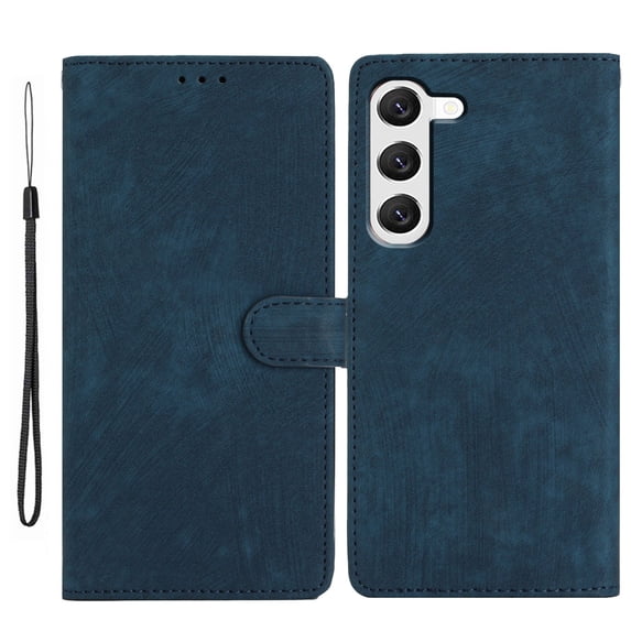 for Samsung Galaxy S23 Plus Wallet Case, Premium PU Leather Card/Photo Slots Shockproof Classic with Wrist Strap Cash Pocket Wallet Purse Slim Flip Case Cover for Samsung Galaxy S23 Plus, Blue