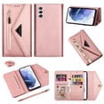 thumbnail image 1 of For Samsung Galaxy S23 Plus Wallet Case,Women/Men A Multi-Card Slot Card Holder Premium Folio Flip Leather Protective Zipper Pocket Purse Wallet Case With Hand Strap and Shoulder Strap Case, 1 of 12