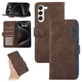 thumbnail image 1 of for Samsung Galaxy S23 Premium PU Leather Wallet Flip Case, RFID Blocking Magnetic Card Slots Cash Pocket Kickstand Multifunctional Drop Protective Phone Cover for S23, Brown, 1 of 6
