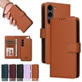 thumbnail image 1 of for Samsung Galaxy S23 Removable Wallet Case, Premium PU Leather Flip Cover with [RFID Blocking][ Detachable Card Holder][Stand Function][Wrist Strap] Shockproof Protectove Phone Cover,Brown, 1 of 10