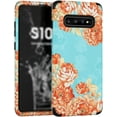 thumbnail image 1 of for Samsung Galaxy S23 S22 S21 Ultra Plus Case, Exquisite Durable Silicone + PC Phone Case, Charming Floral Pattern Protector Cover Full Body Rugged Bumper(Light Blue,S22), 1 of 8