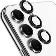 for Samsung Galaxy S23/S23 Plus Camera Lens Protector, 9H Tempered Glass Camera Cover Screen Protector Metal Individual Ring for Samsung Galaxy S23/S23+ 2023,Black