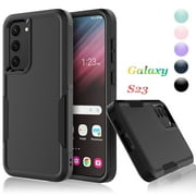 For Samsung Galaxy S23 / S23 Ultra Case, 2 in 1 PC Phone Case for Galaxy S23 2022 Case, Njjex Rubber & Rugged Shockproof Full Body Protection Case Cover - Black
