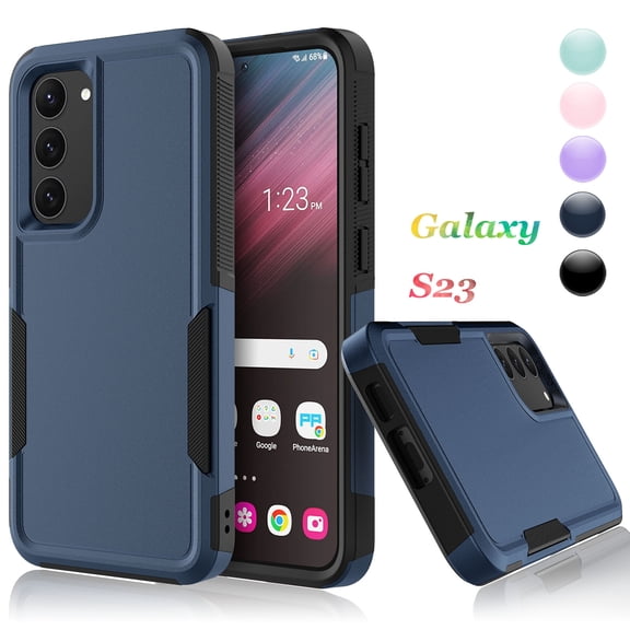 For Samsung Galaxy S23 / S23 Ultra Case, 2 in 1 PC Phone Case for Galaxy S23 2022 Case, Njjex Rubber & Rugged Shockproof Full Body Protection Case Cover - Blue