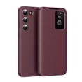 thumbnail image 1 of for Samsung Galaxy S23 Smart Wallet Phone Case, Protective Cover with Smart Small Screen View, Finger Tap Control, Slim Design, Card Holder Pocket, PU Leather Flip Cover, Red, 1 of 7