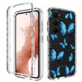 thumbnail image 1 of for Samsung Galaxy S23 Two-Layer Structure Case, Crystal Clear Shock Absorption Bumper Rugged Clear PC Back & Soft TPU Painted Pattern Design Shockproof Protective Cover, Butterfly, 1 of 7
