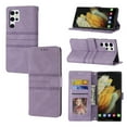 thumbnail image 1 of for Samsung Galaxy S23 Ultra 5G Flip Case, PU Leather Folio Flip with Design Card Slots Wrist Strap Shockproof Kickstand Magnetic Protective Girls Cover for Samsung S23 Ultra, Lightpurple, 1 of 9
