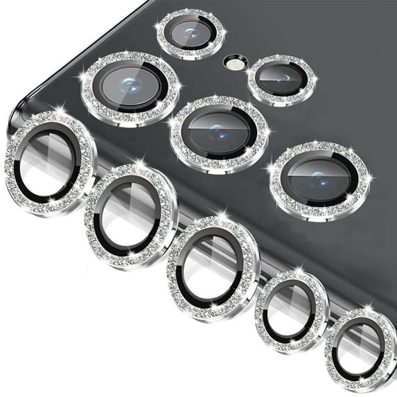 for Samsung Galaxy S23 Ultra Camera Lens Protector, 9H Tempered Glass Anti-Scratch Metal Ring Camera Screen Protector, for Samsung Galaxy S23 Ultra 5G 2023,Silver