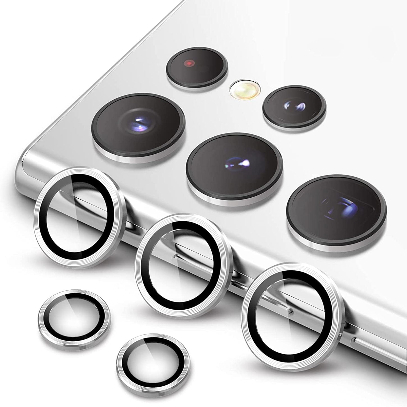 Ringke Camera Lens Frame Glass Compatible with Samsung Galaxy S23 and Galaxy S23 Plus 5G, Aluminum Metal Individual Camera Lens Protector Cover
