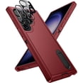 thumbnail image 1 of Samsung Galaxy S23 Ultra Case, with 2Pcs Camera Lens Protector Kicstand Shockproof Samsung S23 Ultra Case -Grade Protective Bumper Samsung Galaxy S23 Ultra Phone Case, Red Black, 1 of 7