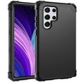 thumbnail image 1 of for Samsung Galaxy S23 Ultra Case, 3 in 1 Heavy Duty Rugged Hybrid Anti Slip Shockproof Hard PC Cover Soft Silicone Bumper Non-Slip Protective Phone Case Cover for Samsung Galaxy S23 Ultra, Black, 1 of 6